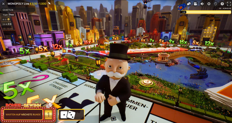Mr. Monopoly begleitet einen durchs Spiel