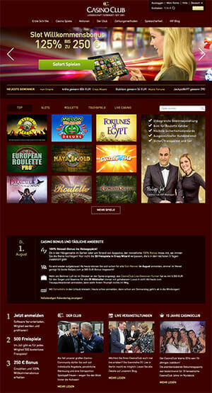 Casino Club Webseite